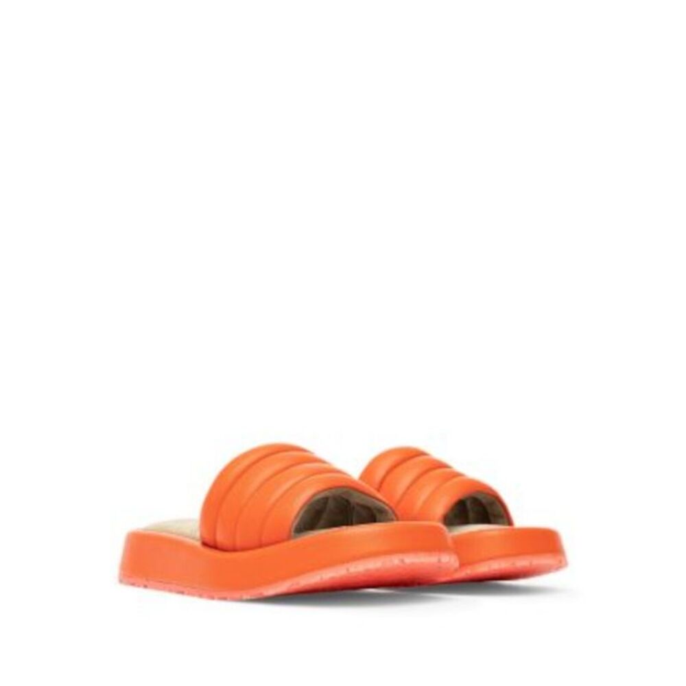 P448 Womens Orange 1" Platform Fergie Wedge Slide Sandals Shoes 35